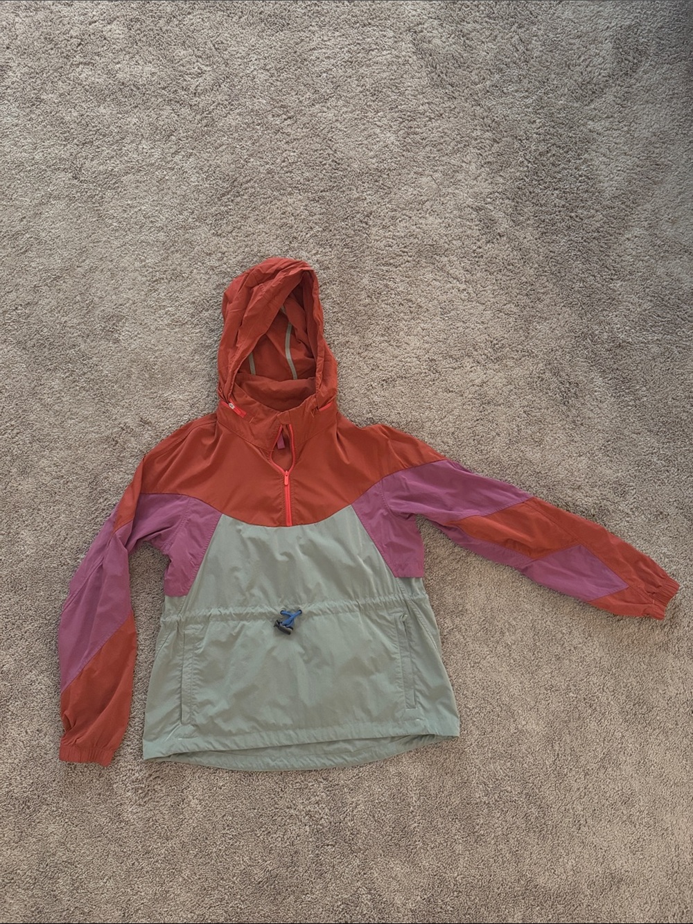 lululemon athletica Colorblock Hooded Windbreaker - Rust, Mauve & Sage